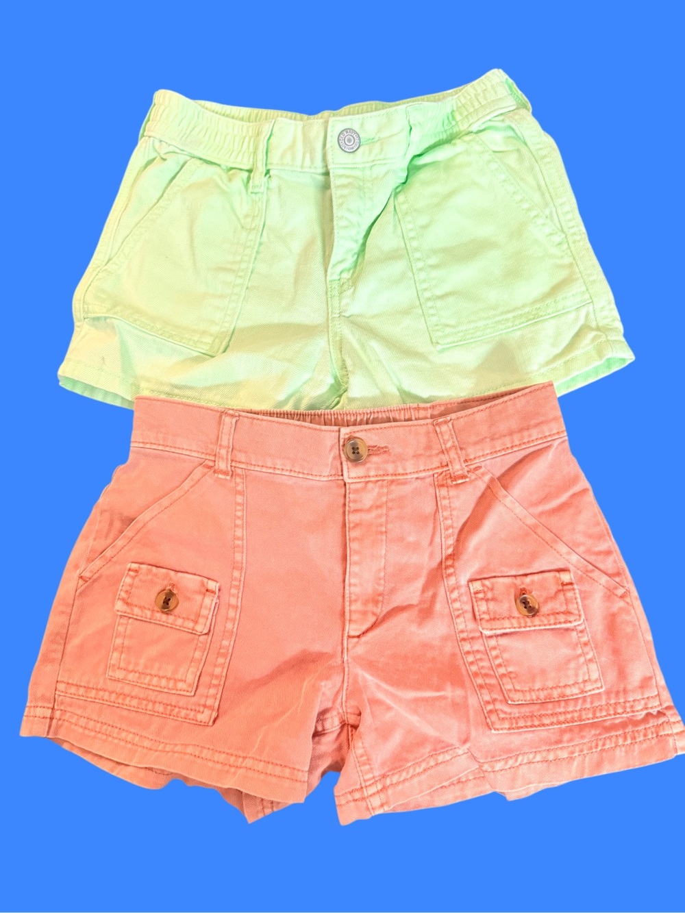 Old Navy Girls Two-Pair Shorts — Pink and Light Green